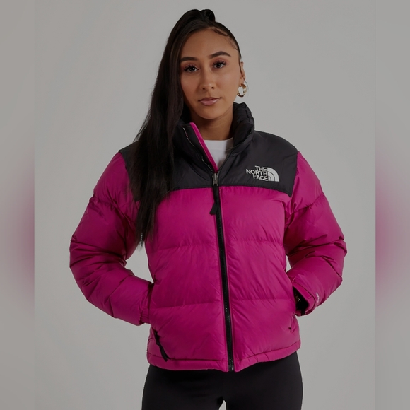 North Face Nuptse 700 Retro 96 Pink Black Down Puffer Coat - Picture 1 of 14